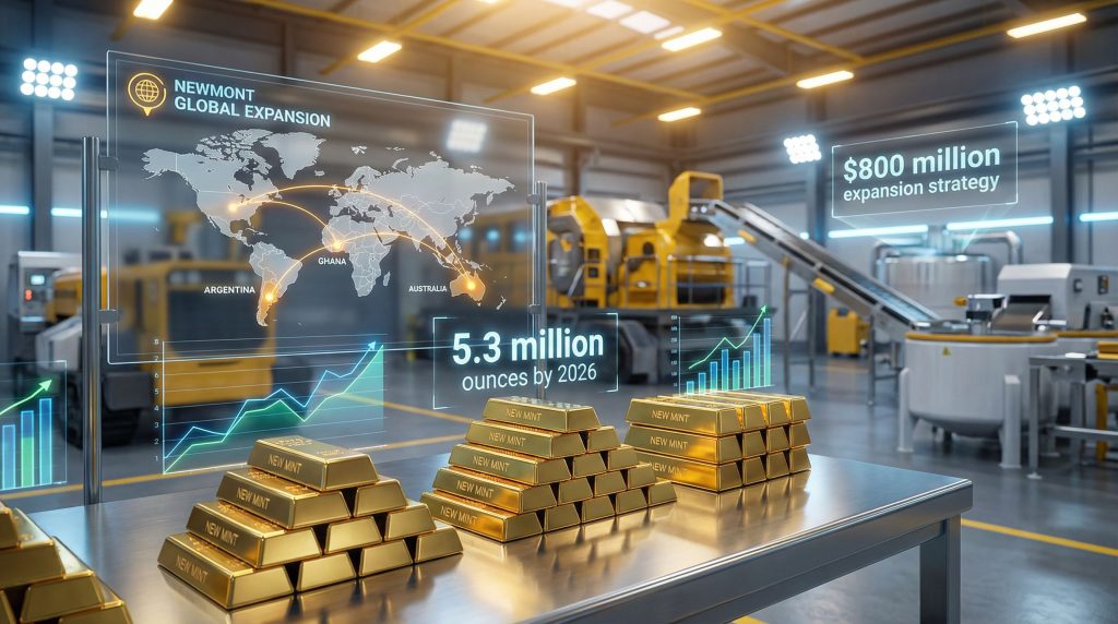 Newmont Gold Expansion strategy visualized globally.