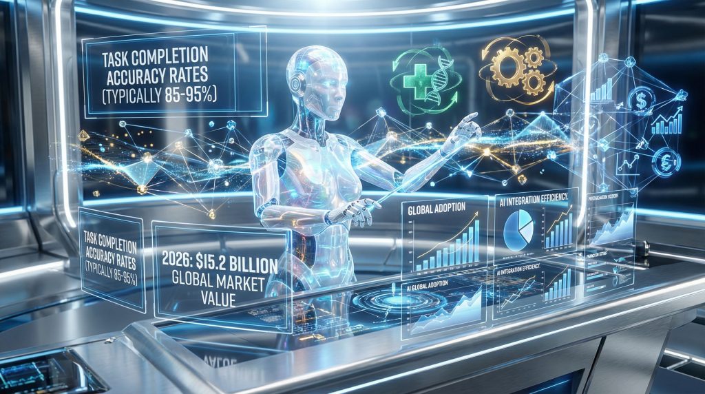 Agentic AI in futuristic data interface.