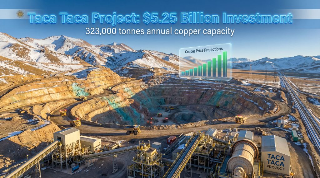 Aerial view of Argentina copper mine.