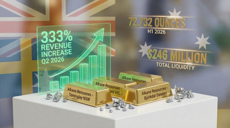 Alkane Resources celebrates 333% revenue increase.