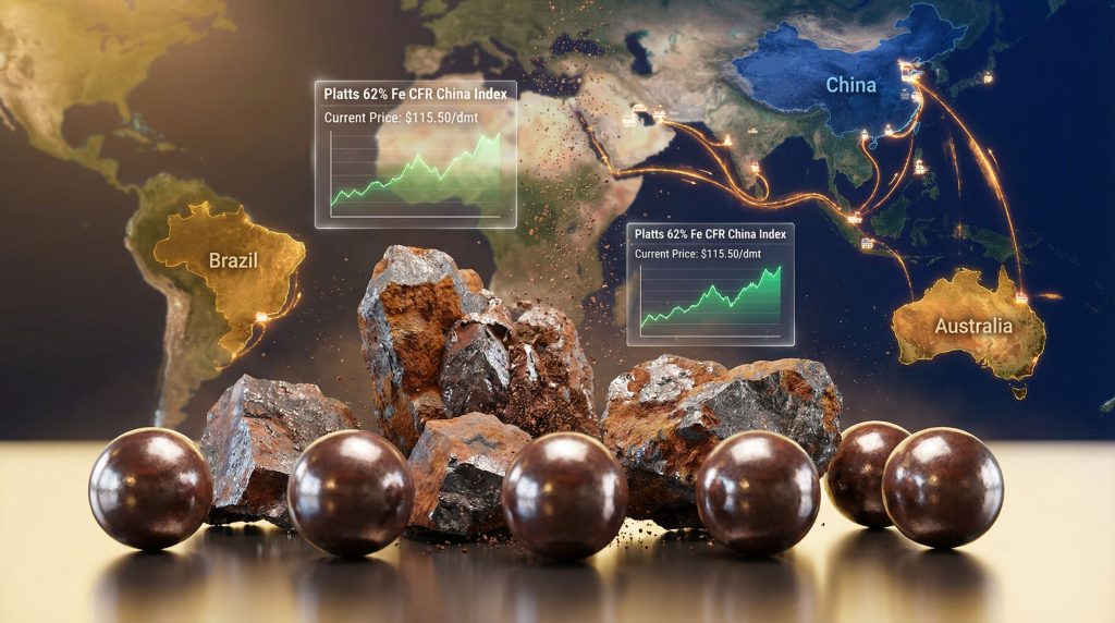 Iron ore pricing correction with global impact.