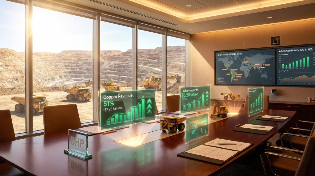 BHP merger and acquisition strategy meeting room.