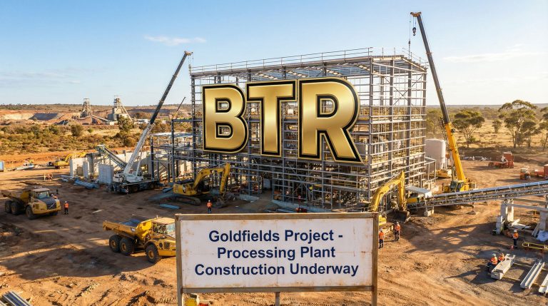 Brightstar Resources Ltd-BTR-BTR construction site with heavy machinery.