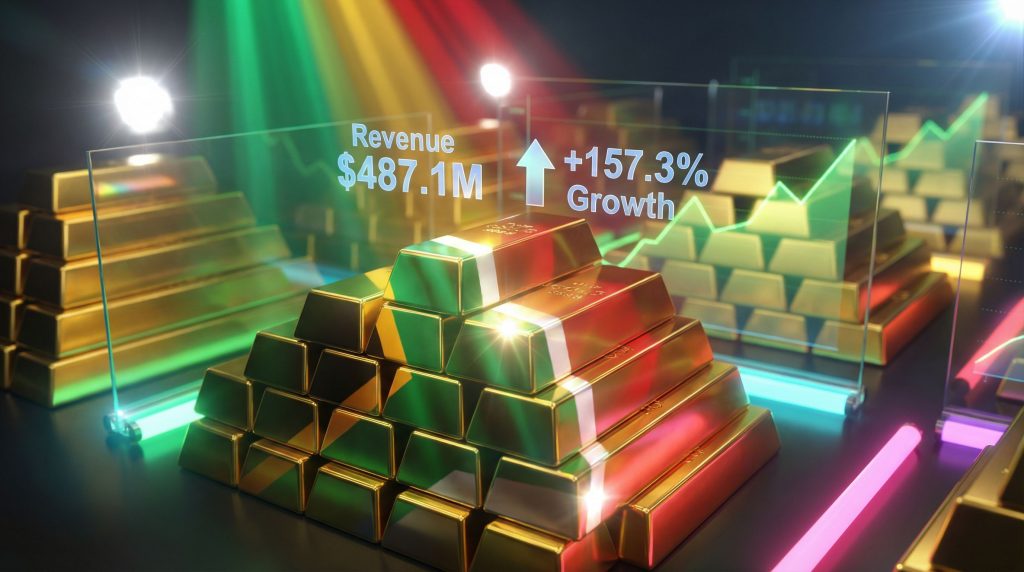 Pan African Resources revenue growth visualized with gold bars.