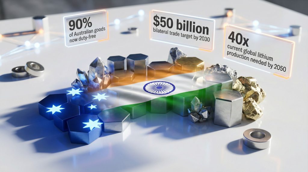 Australia-India critical minerals partnership highlights trade targets.
