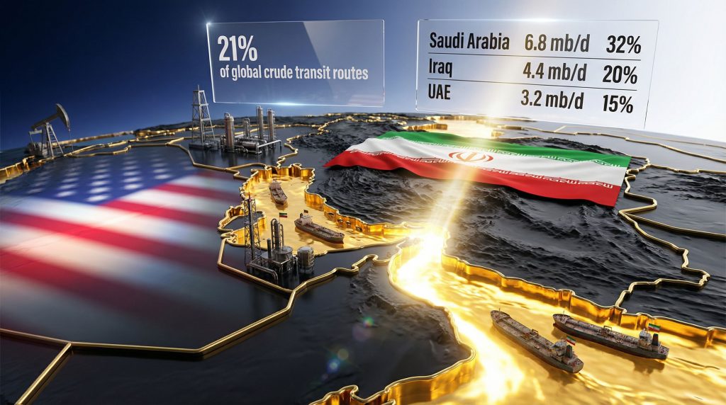 Iran-US conflict impacts global oil transit.