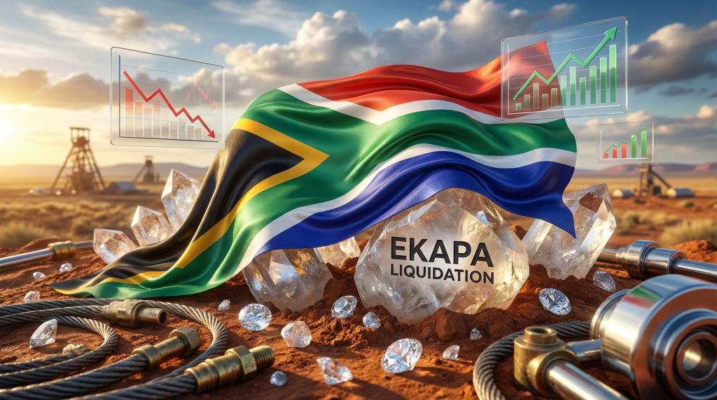 South African flag, Ekapa liquidation concerns.