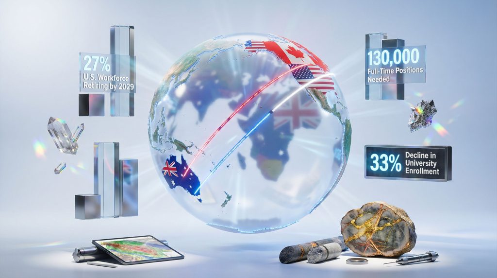 Global economic geologists shortage visualized graphically.