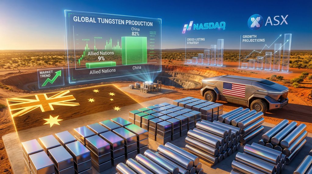 Tungsten mining projections with US listing.