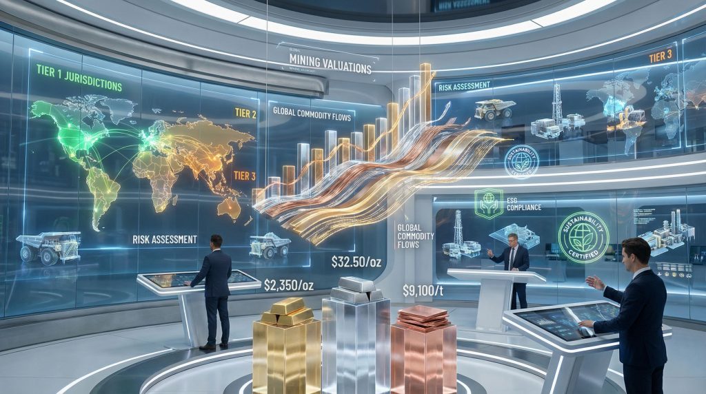 Futuristic display showing market value trends.