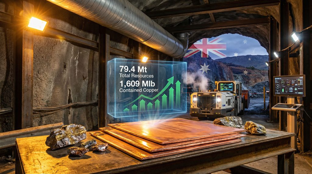 Mount Lyell copper mine restart operations scene.