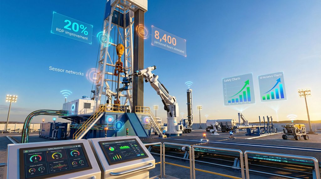Robotic systems enhancing automation in drilling safety.