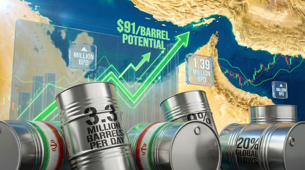 Rising oil prices amidst US-Iran tensions.