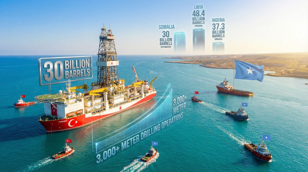 Turkey and Somalia offshore oil drilling operations.