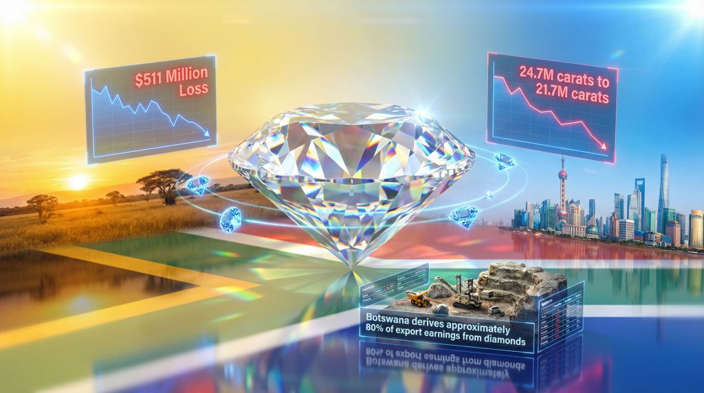 De Beers $511 million loss, diamond market impact.