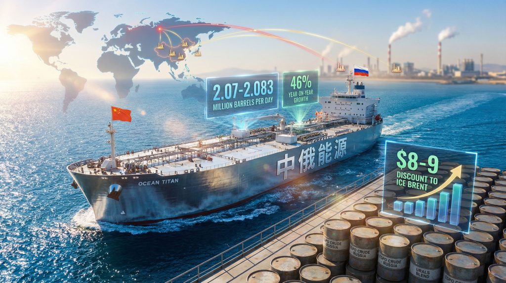 China's Russian oil imports visualized with tanker.