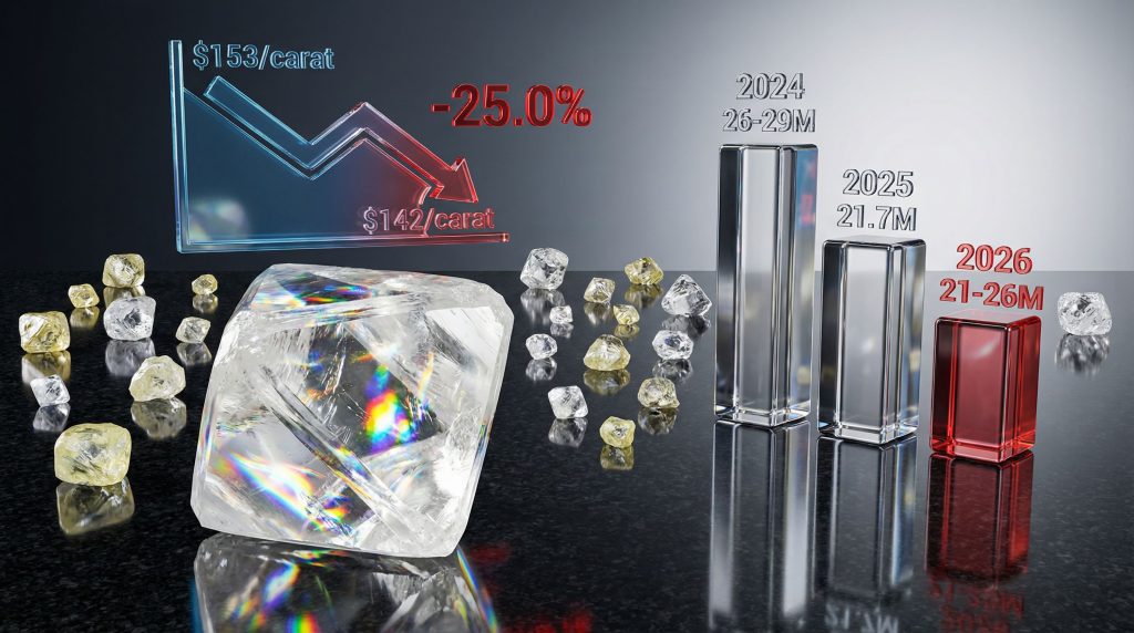 Anglo De Beers impairment graph and diamonds.