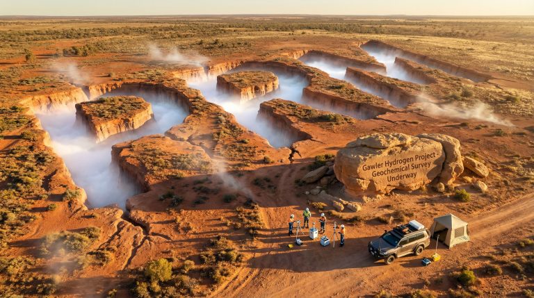 Prominence Energy Ltd-PRM-Gawler Hydrogen Project landscape with survey team.