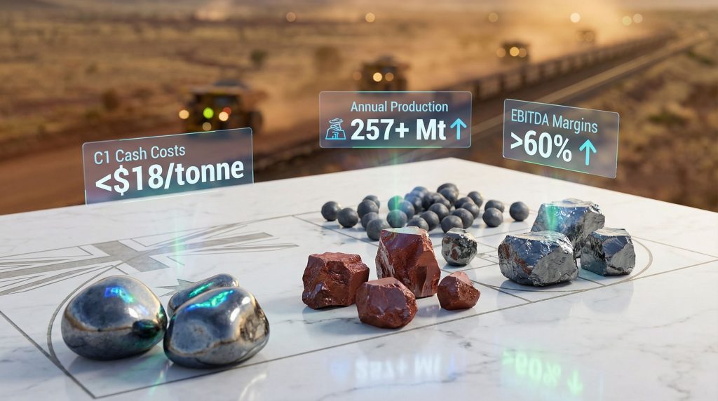 BHP's iron ore supremacy showcased with statistics.