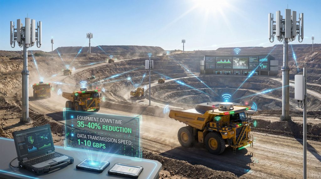 5G in mining operations enhances connectivity efficiency.