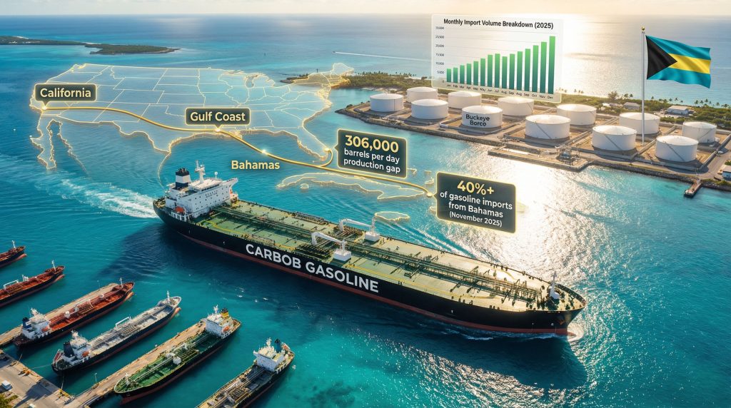 California gasoline imports visualized with infographic.