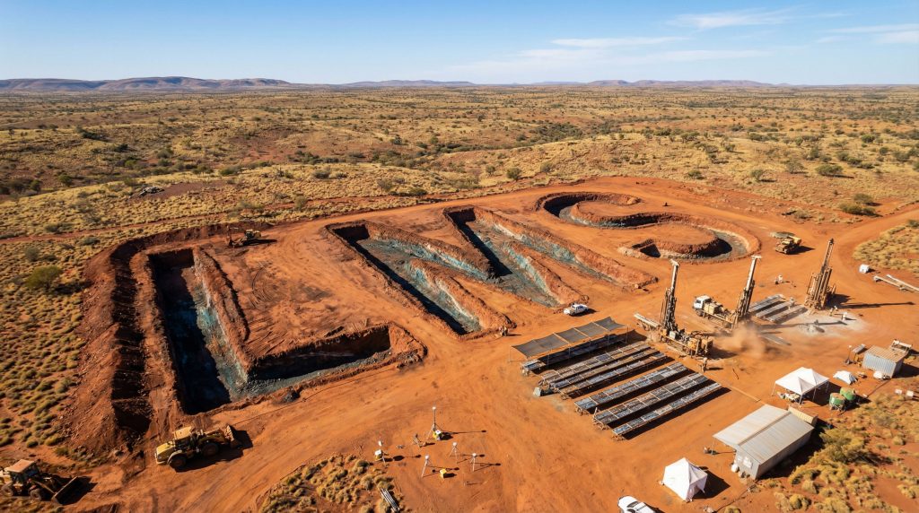Litchfield Minerals Ltd-LMS-Mining site with large "LNS" excavation.