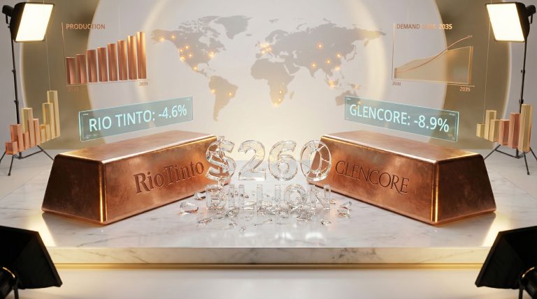 Rio Tinto and Glencore merger collapse visualization.