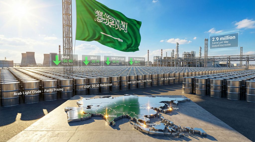 Saudi Arabia reduces crude prices to Asia.