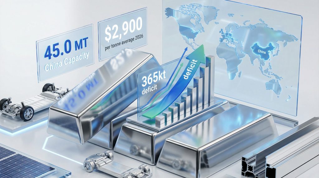Aluminium market forecast 2026, deficit projected.