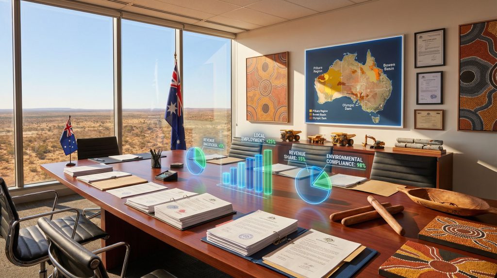 Office showcasing agreement with Traditional Owners.