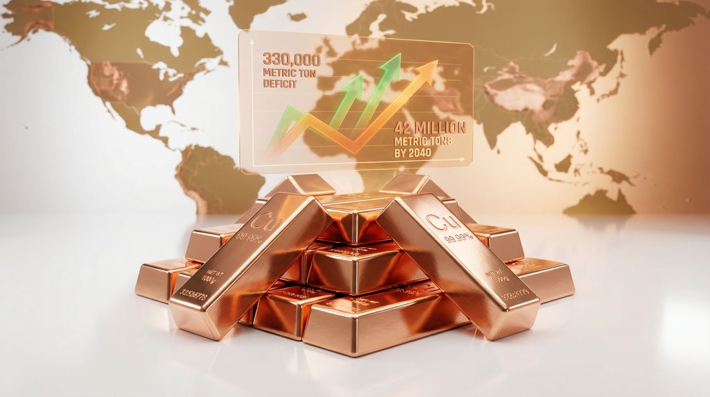 Copper bars with global shortage projections.