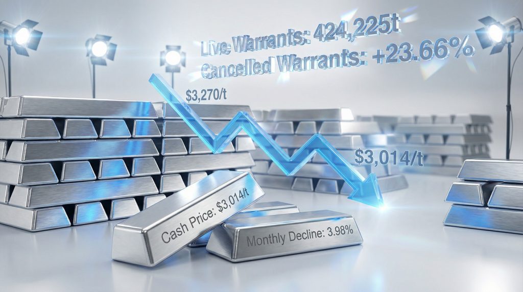 LME aluminium cash offer price drop illustration.