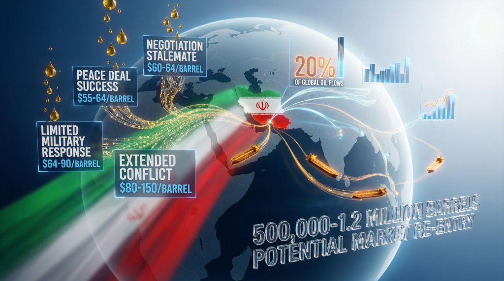 Global oil price scenarios from Iran negotiations.