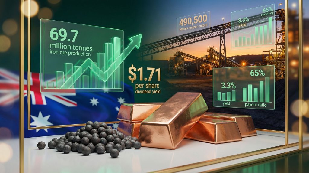 BHP shares and earnings preview visual.