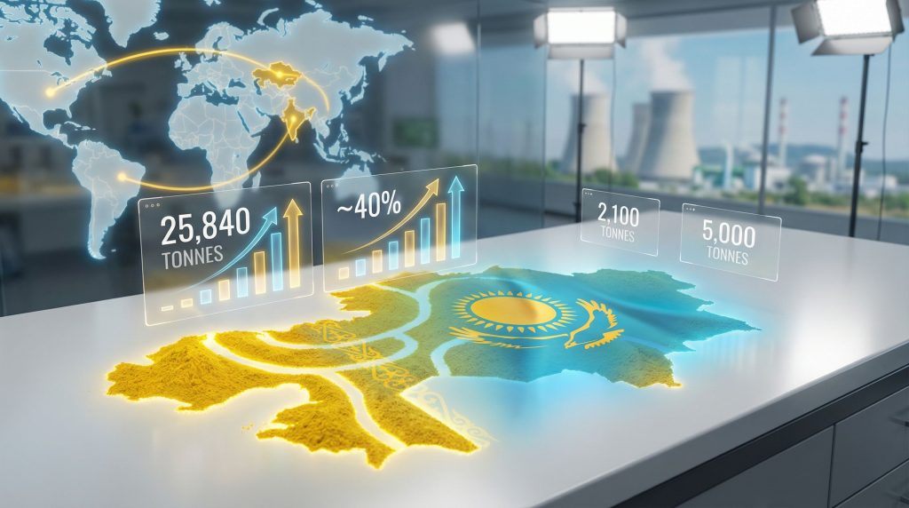 Kazakhstan uranium supply to India visualized graphically.