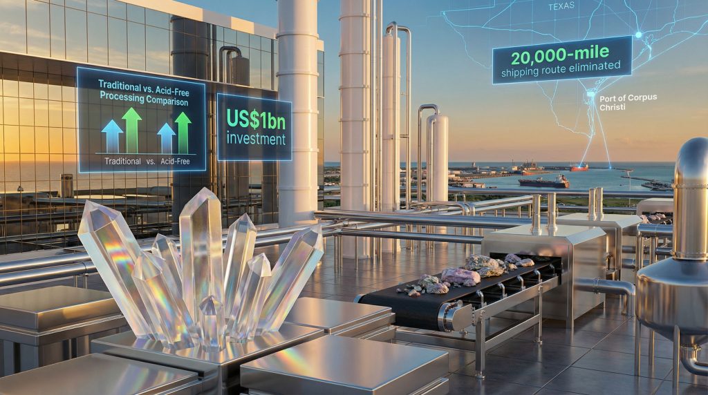 Tesla acid-free lithium refinery concept rendering.