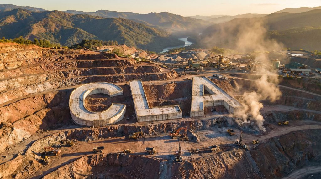 Celsius Resources Ltd-CLA-Giant CLA letters excavated in a quarry.