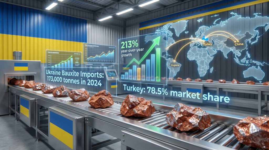 Bauxite imports to Ukraine projected growth.