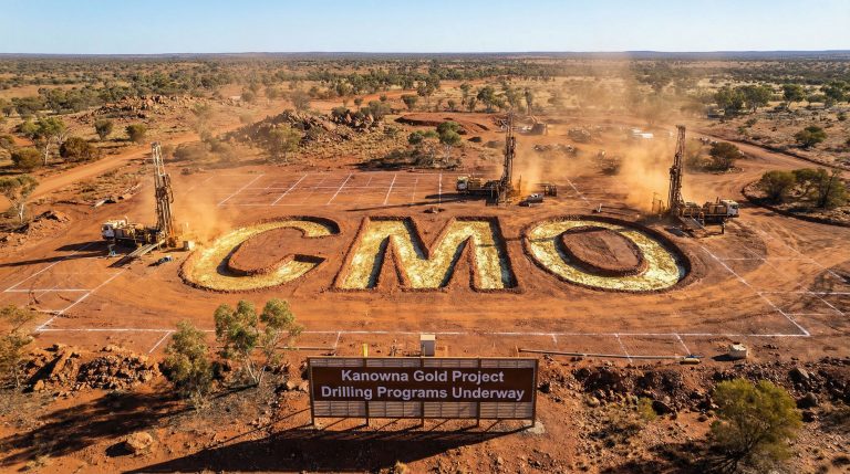 Cosmo Metals Ltd-CMO-Kanowna Gold Project drilling site aerial.