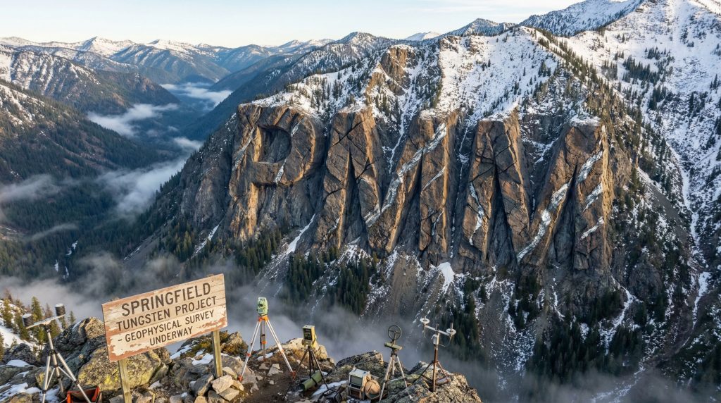 Pioneer Minerals Ltd-PMM-Springfield Tungsten Project scenic mountain survey.