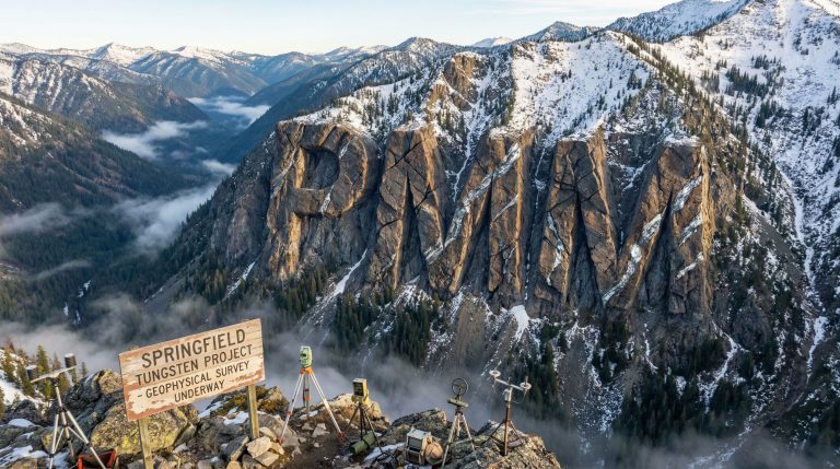 Pioneer Minerals Ltd-PMM-Springfield Tungsten Project scenic mountain survey.