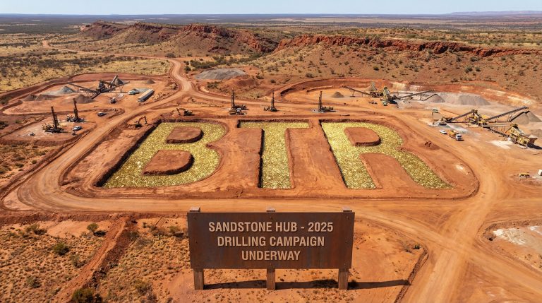 Brightstar Resources Ltd-BTR-Sandstone hub with BTR lettering visible.