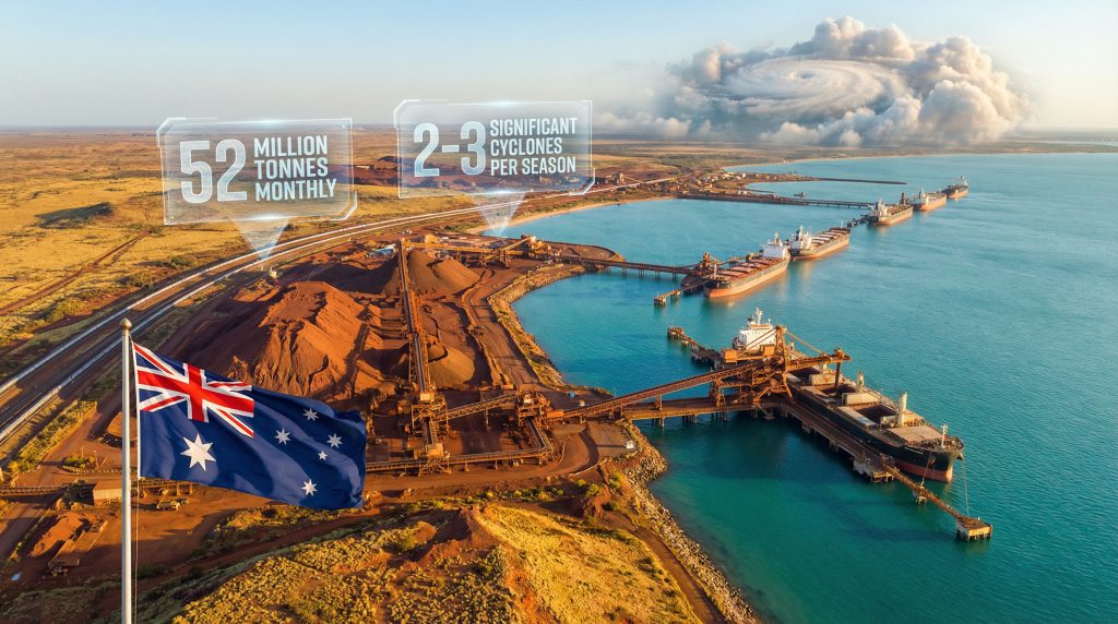Australia Pilbara ports close due to storm.