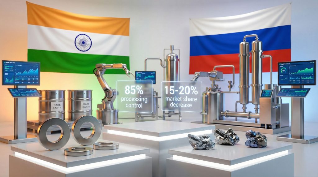 India Russia rare earth partnership industrial setup.