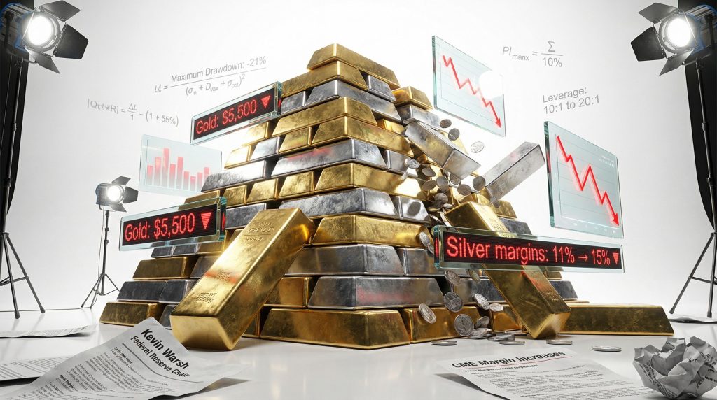 Gold and silver market crash visualized.