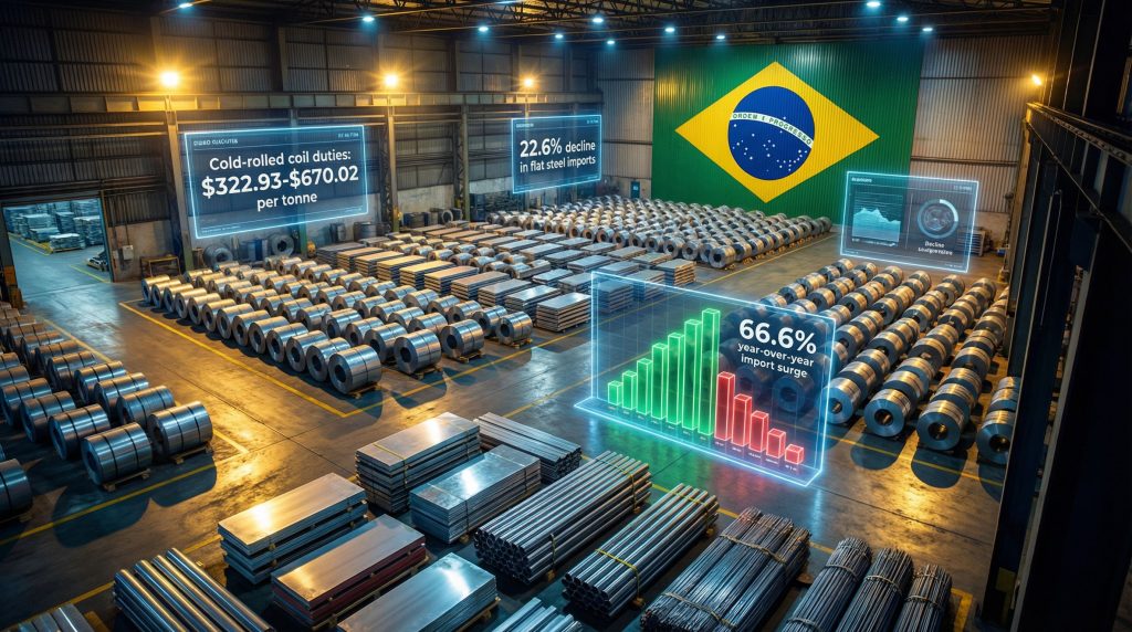 Brazil anti-dumping duties on steel imports warehouse.