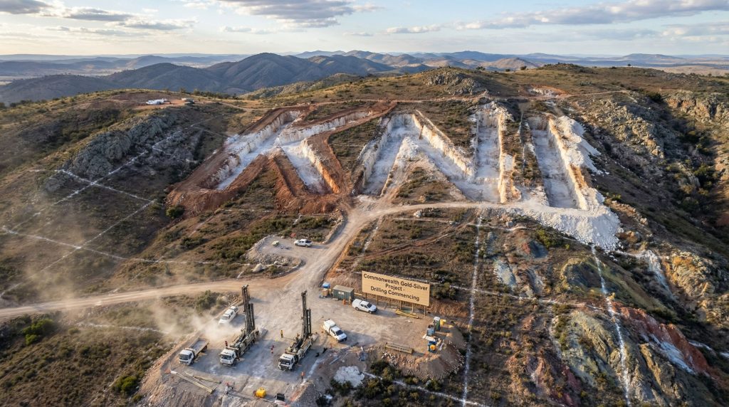Kuniko Ltd-KNI-Commonwealth Gold-Silver Project site overview.