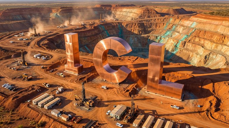 Iceni Gold Ltd-ICL-Copper mine with giant copper letters.