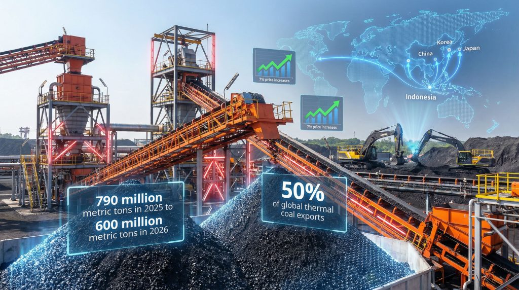 Indonesian miners halt coal exports, machinery operation.