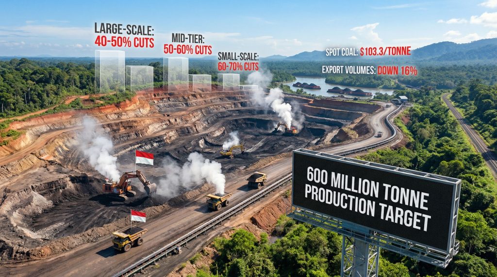 Indonesian coal quota cuts impact mining operations.